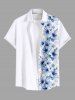 Hibiscus Flower Leaf Print Plus Size Matching Hawaii Beach Outfit For Couples -  