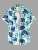 Costume D'habit de Grande Taille et Imprimé Floral Tropical pour la Plage - Bleu clair 
