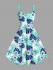 Costume D'habit de Grande Taille et Imprimé Floral Tropical pour la Plage - Bleu clair 