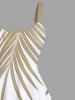 Robe Débardeur Hawaïen à Imprimé Feuilles Tropicales Grande-Taille - Blanc XXS