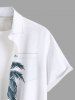 Chemise Imprimé Cocotier Floral à Boutons Grande Taille avec Poche pour Homme - Blanc 4XL