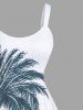 Plus Size Coconut Tree Seascape Print Hawaii Tank Dress -  