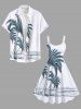 Plus Size Coconut Tree Seascape Print Hawaii Tank Dress -  