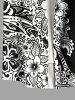 Plus Size Two Tone Flowers Colorblock Print Buttons Pocket Hawaii Shirt For Men -  