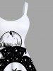 Plus Size Coconut Tree Sea Skull Wizard Print Hawaii A Line Tank Dress -  