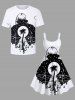 Plus Size Coconut Tree Sea Skull Wizard Print Hawaii A Line Tank Dress -  