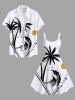 Plus Size Coconut Tree Sea Wave Sun Print Hawaii A Line Tank Dress -  