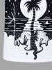 Plus Size Coconut Tree Sea Skull Wizard Print Hawaii T-shirt For Men -  