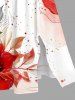 Plus Size Watercolor Tie Dye Floral Leave Line Pattern Print Hawaii Split Pocket A Line Midi Dress -  
