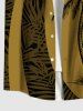 Plus Size Coconut Tree Tropical Leaf Print Buttons Pocket Hawaii Shirt For Men -  