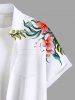Floral Tropical Leaves Print Plus Size Matching Hawaii Beach Outfit For Couples - Blanc 