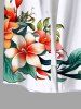 Floral Tropical Leaves Print Plus Size Matching Hawaii Beach Outfit For Couples - Blanc 