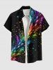 Colorful Stars Smoke Print Plus Size Matching Hawaii Beach Outfit For Couples - Noir 