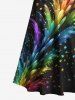 Colorful Stars Smoke Print Plus Size Matching Hawaii Beach Outfit For Couples - Noir 