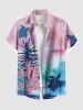 Coral Plant Turtle Tie Dye Ombre Print Plus Size Matching Hawaii Beach Outfit For Couples -  