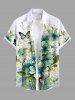 Costume de Plage Assortis à Imprimé Papillons Fleurs et Feuilles Grande-Taille pour Couples - Blanc 
