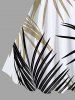 Tropical Leaf Print Plus Size Matching Hawaii Beach Outfit For Couples -  