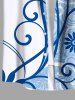 Costume de Plage Grande Taille Imprimé Floral Assorti pour la Plage - Bleu clair 