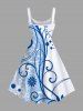 Costume de Plage Grande Taille Imprimé Floral Assorti pour la Plage - Bleu clair 