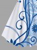 Costume de Plage Grande Taille Imprimé Floral Assorti pour la Plage - Bleu clair 