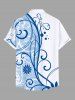 Plus Size Floral Pattern Print Buttons Pocket Hawaii Shirt For Men -  