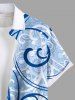 Plus Size Floral Pattern Print Buttons Pocket Hawaii Shirt For Men -  