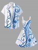 Plus Size Floral Pattern Print Hawaii Tank Dress -  
