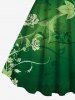 Plus Size Rose Flower Leaf Ombre Print Hawaii Tank Dress -  