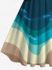 Plus Size Beach Sea Sharks Dolphin Print Hawaii 1950s Vintage Dress -  