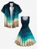 Plus Size Beach Sea Sharks Dolphin Print Hawaii 1950s Vintage Dress -  