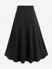 Halloween Vampire Costume Gothic Lace Up Two Tone Godet Hem Midi A Line Victorian Walking Skirt -  