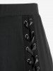 Halloween Vampire Costume Gothic Lace Up Two Tone Godet Hem Midi A Line Victorian Walking Skirt -  