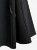 Halloween Vampire Costume Gothic Lace Up Two Tone Godet Hem Midi A Line Victorian Walking Skirt -  