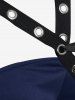 Gothic Choker Lace Up Cutout Handkerchief Dress -  
