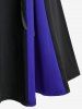 Jupe Mi-Longue D'Halloween Linge A Gothique Bicolore à Lacets - Bleu profond 1X | US 14-16