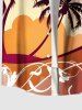 Coconut Tree Floral Sun Print Plus Size Matching Hawaii Beach Outfit For Couples -  