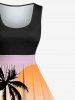 Coconut Tree Floral Sun Print Plus Size Matching Hawaii Beach Outfit For Couples -  