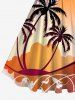 Coconut Tree Floral Sun Print Plus Size Matching Hawaii Beach Outfit For Couples -  