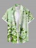 Tenue de plage hawaïenne assortie grande taille à imprimé feuilles et branches courbes pour couples - Vert 