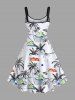 Plus Size Coconut Tree Sea Cloud Print Hawaii A Line Tank Dress -  