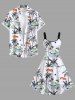 Plus Size Coconut Tree Sea Cloud Print Hawaii A Line Tank Dress -  