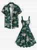 Robe débardeur trapèze grande taille à imprimé corail, plantes, poissons et cordes, motif créatures marines d'Hawaï - Vert profond 4X