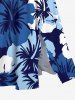 Plus Size Tropical Hibiscus Flower Print Split Hawaii Midi Dress -  