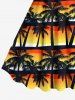 Plus Size Coconut Tree Ombre Colorblock Sky Print Hawaii Tank Dress -  