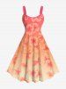 Tenue de plage hawaïenne assortie grande taille à imprimé floral Dip Dye Ombré pour couples - Orange 