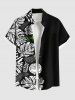 Tropical Leave Branch Flower Printd Plus Size Matching Hawaii Beach Outfit For Couples -  