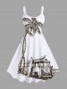 Tenue de Plage Grande Taille Imprimé Cocotiers et Mer Assortis pour Couples - Blanc 