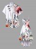 Plus Size Flower Leaf Print High Low Hawaii Cami Dress -  