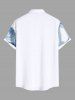 Plus Size Coconut Tree Tropical Plant Print Hawaii Button Pocket Shirt For Men -  