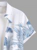 Plus Size Coconut Tree Tropical Plant Print Hawaii Button Pocket Shirt For Men -  